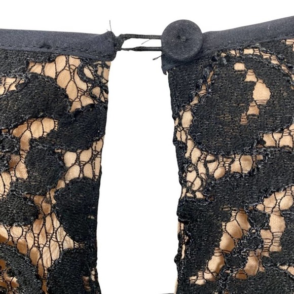 BCBGMAXAZRIA Black Lace Overlay Romper S - Picture 7 of 7